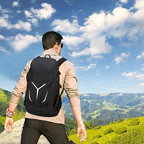 Hwjianfeng 40L Mochila Ultraligera y Compacta Mochila Plegable Resistente al Agua para Hombres Mujeres Acampar al Aire Libre Senderismo Mochila de Viaje Práctica Duradera, Negro