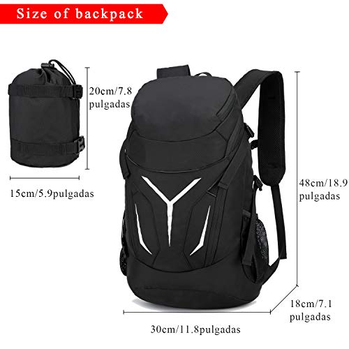 Hwjianfeng 40L Mochila Ultraligera y Compacta Mochila Plegable Resistente al Agua para Hombres Mujeres Acampar al Aire Libre Senderismo Mochila de Viaje Práctica Duradera, Negro