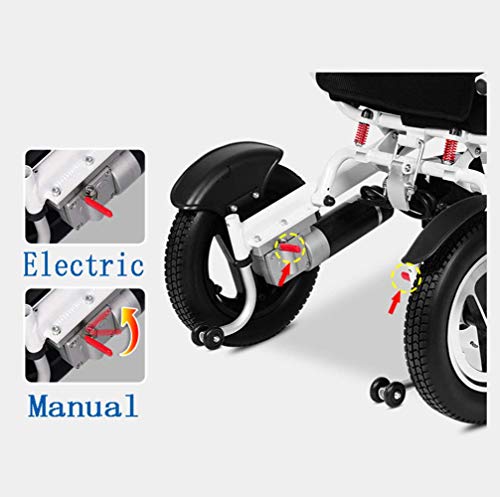 HXCD Silla de Ruedas eléctrica Plegable Liviana, Silla eléctrica Plegable con batería de Iones de Litio, Silla de Scooter motorizada eléctrica Plegable portátil para discapacitados y Ancianos, ne