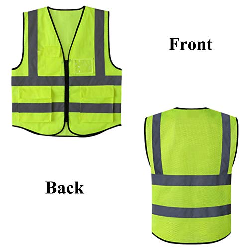 Hycoprot Chaleco de Seguridad Reflectante Malla Alta Visibilidad Ropa de Trabajo Gerente Ejecutivo Chaqueta de Chaleco Cremallera Brace Seguridad Teléfono móvil Titular de ID de Bolsillo M Hycoprot Chaleco de Seguridad Reflectante Malla Alta Visibilidad Ropa de Trabajo Gerente Ejecutivo Chaqueta de Chaleco Cremallera Brace Seguridad Teléfono móvil Titular de ID de Bolsillo M
