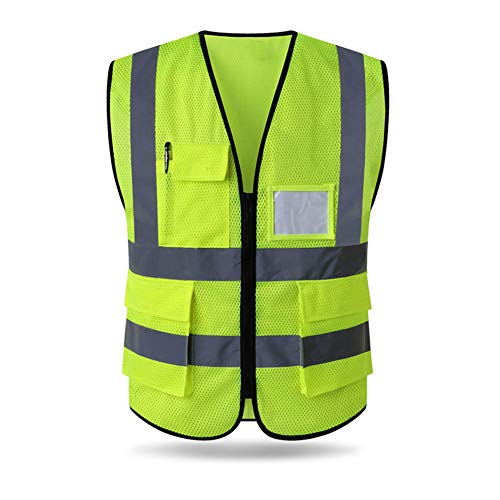 Hycoprot Chaleco de Seguridad Reflectante Malla Alta Visibilidad Ropa de Trabajo Gerente Ejecutivo Chaqueta de Chaleco Cremallera Brace Seguridad Teléfono móvil Titular de ID de Bolsillo M Hycoprot Chaleco de Seguridad Reflectante Malla Alta Visibilidad Ropa de Trabajo Gerente Ejecutivo Chaqueta de Chaleco Cremallera Brace Seguridad Teléfono móvil Titular de ID de Bolsillo M