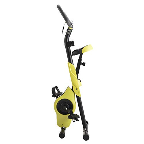 H.yina-Fitness Equipment Bicicleta de Spinning Duradera Tipo X Control magnético Plegable para Interiores Bicicleta de Ejercicio para Oficina Interior Antideslizante (Color: Amarillo)