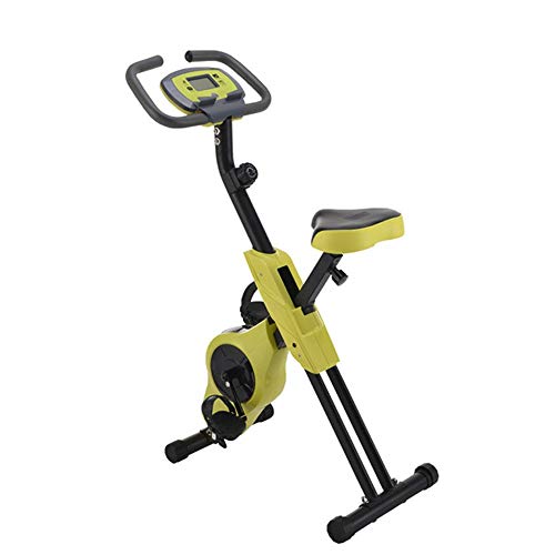 H.yina-Fitness Equipment Bicicleta de Spinning Duradera Tipo X Control magnético Plegable para Interiores Bicicleta de Ejercicio para Oficina Interior Antideslizante (Color: Amarillo)