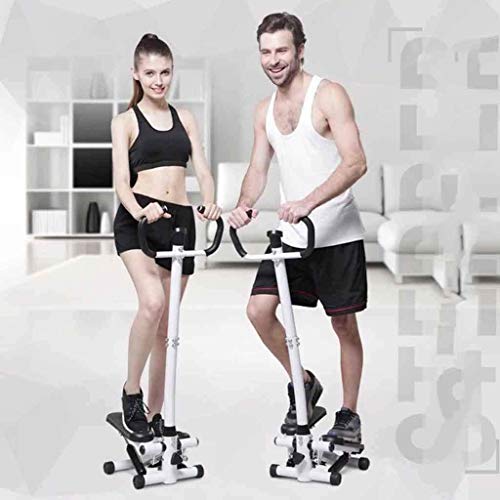 HYJBGGH Máquinas de Step Stepper Fitness Mini Stepper Aerobic con Asas Stepper Twister Ajustable Equipo De Ejercicio De Fitness para Uso En El Gimnasio En Casa (Color : Blanco)