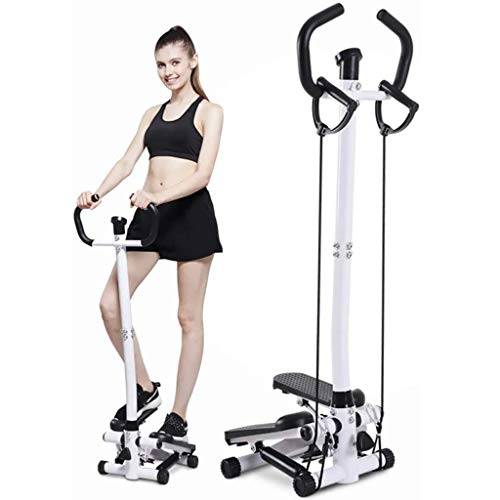 HYJBGGH Máquinas de Step Stepper Fitness Mini Stepper Aerobic con Asas Stepper Twister Ajustable Equipo De Ejercicio De Fitness para Uso En El Gimnasio En Casa (Color : Blanco)