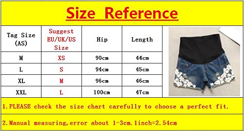 Hzjundasi Premamá mamá Vaqueros Shorts Denim Pantalones Elástica Slim fit para Mujer