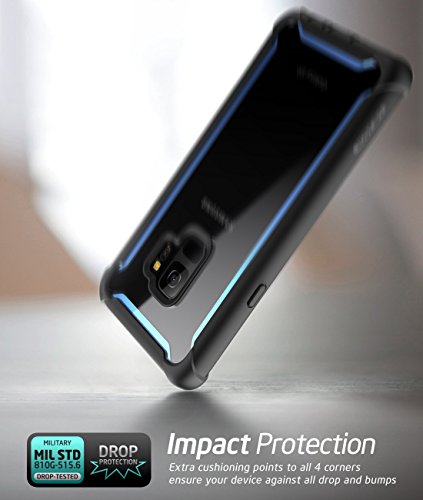 i-Blason Funda Galaxy S9 [Ares] 360 Grados Case Transparente Carcasa con Protector de Pantalla Integrado para Samsung Galaxy S9 2018 Azul