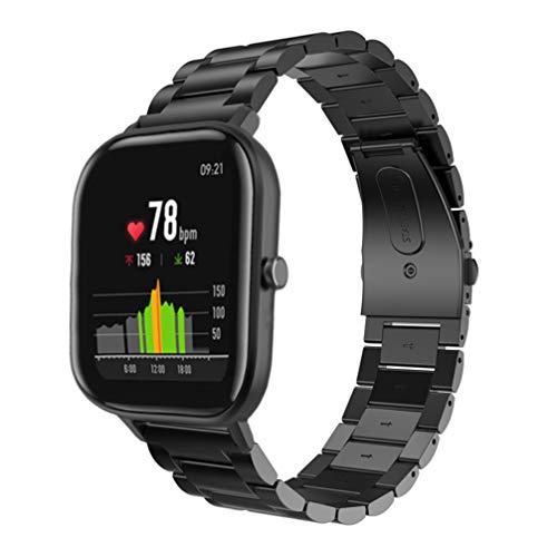 ibasenice 20mm Reemplazo de Correa compatibles con amazfit bip/amazfit bip Lite - Correa de Reloj de Acero Inoxidable de Correa de Reloj de Negocios