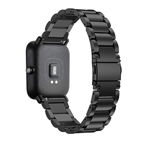 ibasenice 20mm Reemplazo de Correa compatibles con amazfit bip/amazfit bip Lite - Correa de Reloj de Acero Inoxidable de Correa de Reloj de Negocios