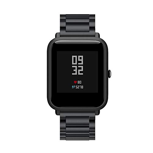 ibasenice 20mm Reemplazo de Correa compatibles con amazfit bip/amazfit bip Lite - Correa de Reloj de Acero Inoxidable de Correa de Reloj de Negocios