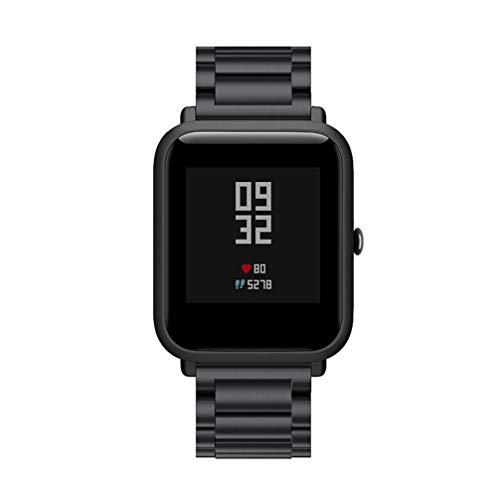 ibasenice 20mm Reemplazo de Correa compatibles con amazfit bip/amazfit bip Lite - Correa de Reloj de Acero Inoxidable de Correa de Reloj de Negocios