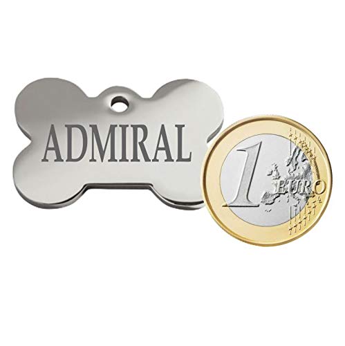 Iberiagifts - Placa Chapa Medalla de identificación Personalizada para Collar Perro Gato Mascota grabada en Acero Inoxidable