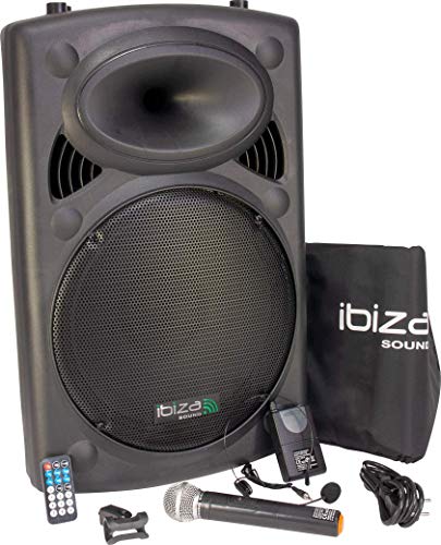 Ibiza Sound PORT15VHF-BT Sistema de sonido portátil y autónomo de 15"/38 cm, 800 W Ibiza Sound PORT15VHF-BT Sistema de sonido portátil y autónomo de 15"/38 cm, 800 W