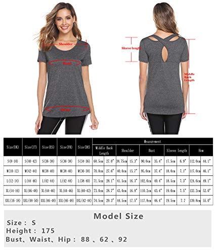 iClosam Camiseta de Manga Corta para Mujer Tops de Yoga Ropa Deportiva Correr Entrenamiento Camiseta Blusa túnica S-XXL (Azul Real 1, XL) iClosam Camiseta de Manga Corta para Mujer Tops de Yoga Ropa Deportiva Correr Entrenamiento Camiseta Blusa túnica S-XXL (Azul Real 1, XL)