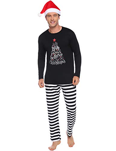 iClosam Pijamas De Navidad Familia Conjunto Pantalon y Top Mujer Hombre Niños Niña Algodón Camisetas De Manga Larga Sudadera Chándal