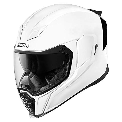 Icon Airflite - Casco para moto, color blanco brillante, talla M (57) Icon Airflite - Casco para moto, color blanco brillante, talla M (57)