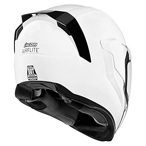 Icon Airflite - Casco para moto, color blanco brillante, talla M (57) Icon Airflite - Casco para moto, color blanco brillante, talla M (57)