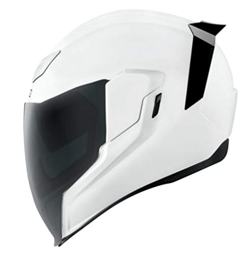 Icon Airflite - Casco para moto, color blanco brillante, talla M (57)