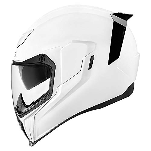 Icon Airflite - Casco para moto, color blanco brillante, talla M (57)