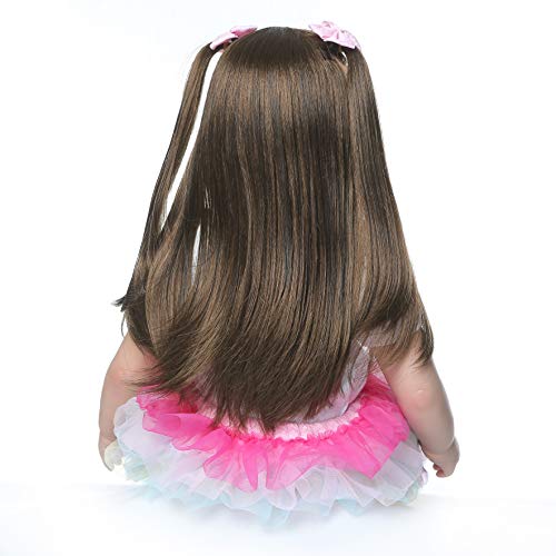 iCradle 24 Pulgadas 61cm Vinilo Reborn Baby Girl Suave Silicona Realistas Reborn Muñecas Juguete Regalo para Niñas Princesa Muñeca Grande Niño