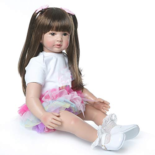 iCradle 24 Pulgadas 61cm Vinilo Reborn Baby Girl Suave Silicona Realistas Reborn Muñecas Juguete Regalo para Niñas Princesa Muñeca Grande Niño