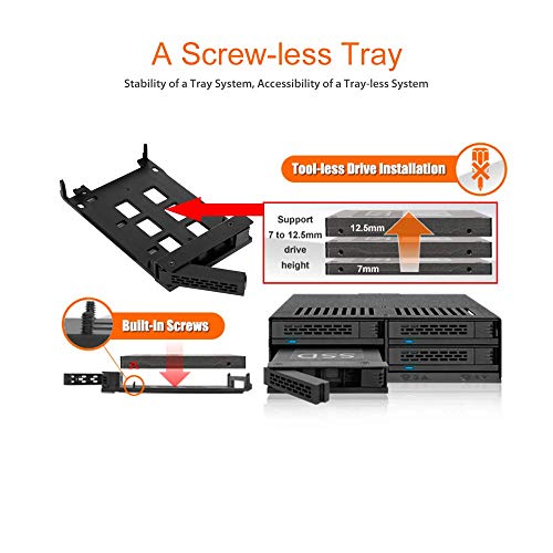 Icy Dock ExpressCage MB324SP-B - Rack extraíble 4 x 2.5 SATA 6Gbps/SAS por HDD/SSD en una bahía 5.25" (Instalación sin Herramientas)