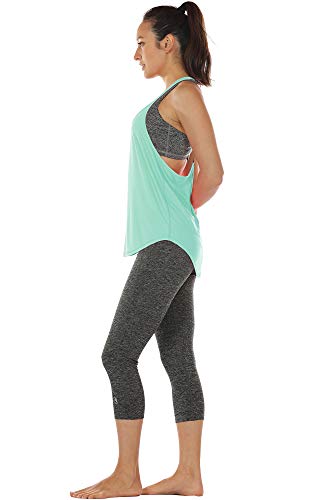 icyzone Camiseta Deportiva sin Mangas Diseño de T-Back para Mujer (S, Verde Hielo) icyzone Camiseta Deportiva sin Mangas Diseño de T-Back para Mujer (S, Verde Hielo)