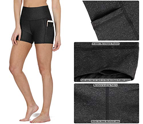 icyzone Pantalón Corto para Mujer para Correr, Mallas Corto (L, Negro) icyzone Pantalón Corto para Mujer para Correr, Mallas Corto (L, Negro)