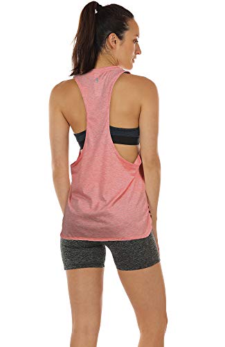 icyzone Sueltas y Ocio Camiseta sin Mangas Camiseta de Fitness Deportiva de Tirantes para Mujer(Paquete de 3) (M, Negro/Beige/Rubor Pálido)