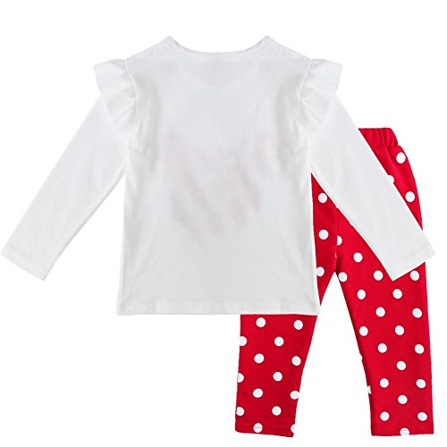 IEFIEL Conjuntos de Top y Pantalones Largos Camiseta Uricornio de Manga Larga + Leggings para Niña Bebé Pijamas Cómodas de Algodón Ropa de Dormir Rojo A 3 años