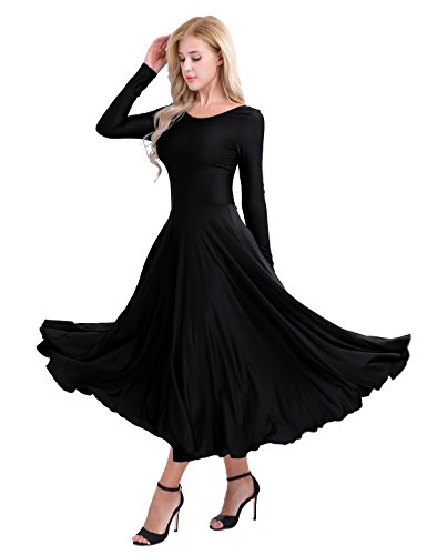 IEFIEL Vestido Princesa Maillot de Danza Ballet para Mujer Chica Vestido Largo de Actuación Fiesta Invierno Otoño Manga Larga Vestido Baile Flemenco Negro A S IEFIEL Vestido Princesa Maillot de Danza Ballet para Mujer Chica Vestido Largo de Actuación Fiesta Invierno Otoño Manga Larga Vestido Baile Flemenco Negro A S