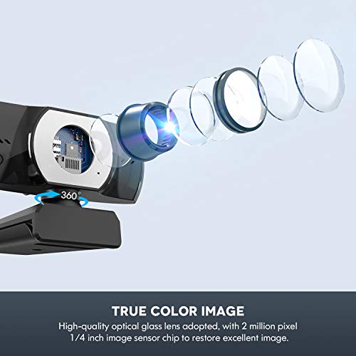 ieGeek PC Webcam con Micrófono, Cámara Web Full HD 1080P USB 2.0 para Videollamadas, Estudio, Conferencia, Grabación, Diseño Plegable y Giratorio de 360 °, Micrófono con Cancelación de Ruido ieGeek PC Webcam con Micrófono, Cámara Web Full HD 1080P USB 2.0 para Videollamadas, Estudio, Conferencia, Grabación, Diseño Plegable y Giratorio de 360 °, Micrófono con Cancelación de Ruido