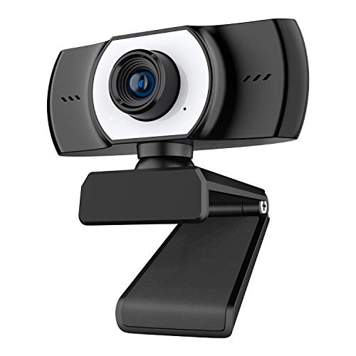ieGeek PC Webcam con Micrófono, Cámara Web Full HD 1080P USB 2.0 para Videollamadas, Estudio, Conferencia, Grabación, Diseño Plegable y Giratorio de 360 °, Micrófono con Cancelación de Ruido