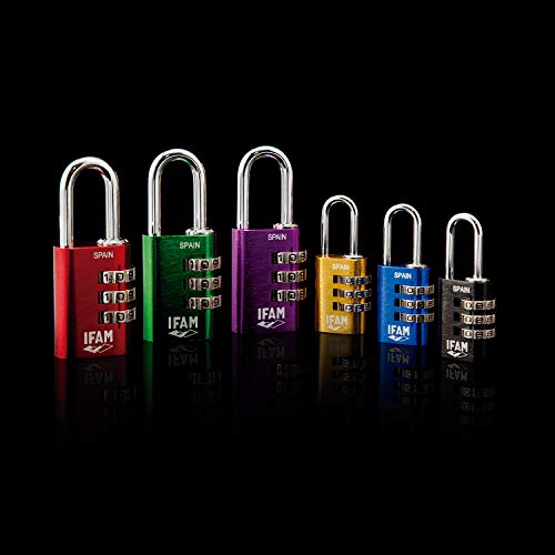 IFAM Col Combi20 (000612P) – Candado de combinación, 20mm, color violeta, 3 rodillos (1.000 combinaciones), cuerpo aluminio, arco diámetro 3mm, candado para maleta, viaje, gimnasio, taquilla, colegi IFAM Col Combi20 (000612P) – Candado de combinación, 20mm, color violeta, 3 rodillos (1.000 combinaciones), cuerpo aluminio, arco diámetro 3mm, candado para maleta, viaje, gimnasio, taquilla, colegi