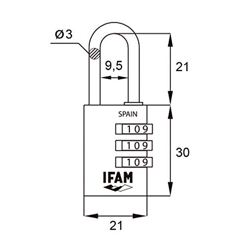 IFAM Col Combi20 (000612P) – Candado de combinación, 20mm, color violeta, 3 rodillos (1.000 combinaciones), cuerpo aluminio, arco diámetro 3mm, candado para maleta, viaje, gimnasio, taquilla, colegi IFAM Col Combi20 (000612P) – Candado de combinación, 20mm, color violeta, 3 rodillos (1.000 combinaciones), cuerpo aluminio, arco diámetro 3mm, candado para maleta, viaje, gimnasio, taquilla, colegi