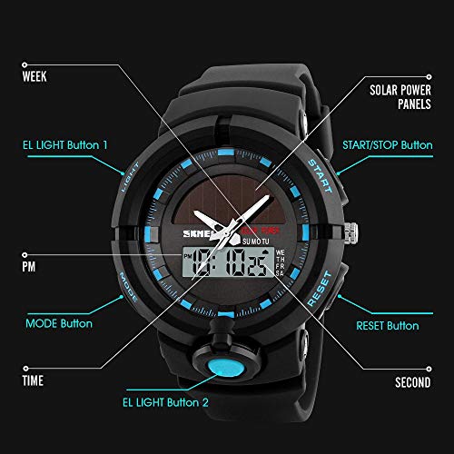 IF.HLMF Reloj electrónico para hombre, multifunción, militar, deportivo, LED, digital, para exteriores, energía solar, fuente de alimentación, luminosa, resistente al agua, reloj electrónico IF.HLMF Reloj electrónico para hombre, multifunción, militar, deportivo, LED, digital, para exteriores, energía solar, fuente de alimentación, luminosa, resistente al agua, reloj electrónico