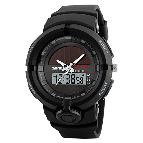 IF.HLMF Reloj electrónico para hombre, multifunción, militar, deportivo, LED, digital, para exteriores, energía solar, fuente de alimentación, luminosa, resistente al agua, reloj electrónico IF.HLMF Reloj electrónico para hombre, multifunción, militar, deportivo, LED, digital, para exteriores, energía solar, fuente de alimentación, luminosa, resistente al agua, reloj electrónico