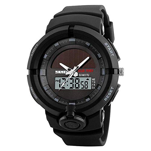 IF.HLMF Reloj electrónico para hombre, multifunción, militar, deportivo, LED, digital, para exteriores, energía solar, fuente de alimentación, luminosa, resistente al agua, reloj electrónico