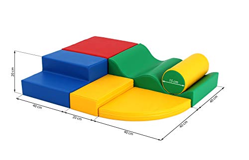 IGLU 6 XL Bloques de Espuma Figuras de Construcción Juguete para Aprendizaje Creativo Infantil Conjunto de Cubos Multicolores