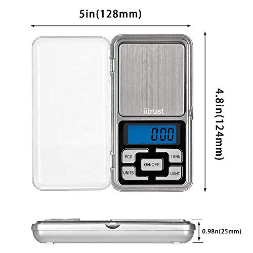 iitrust Báscula Digital para Cocina de Acero Inoxidable, (500g-0.01g) Mini Balanza de Alimentos Multifuncional, Peso de Cocina, para Ingredientes, Joyería, Café iitrust Báscula Digital para Cocina de Acero Inoxidable, (500g-0.01g) Mini Balanza de Alimentos Multifuncional, Peso de Cocina, para Ingredientes, Joyería, Café