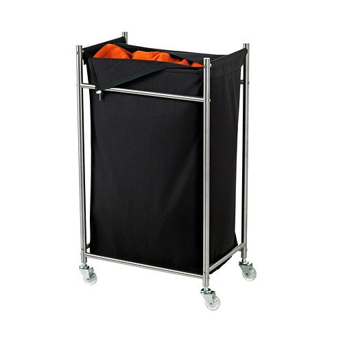 IKEA GRUNDTAL - Bolsa para ropa sucia con ruedas, acero inoxidable, negro - 70 l IKEA GRUNDTAL - Bolsa para ropa sucia con ruedas, acero inoxidable, negro - 70 l