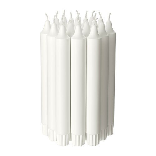 IKEA JUBLA - Velas incandescentes (aroma neutro, 20 unidades), color blanco