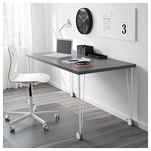 IKEA Krille Patas de mesa de acero con ruedas giratorias con cerradura – 27.5 pulgadas – Cónico – Herramientas incluidas – Juego de 4 – Solo patas