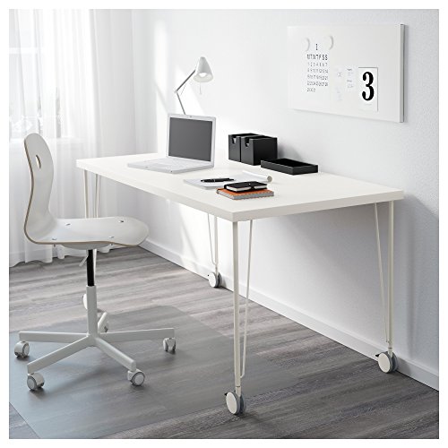 IKEA Krille Patas de mesa de acero con ruedas giratorias con cerradura – 27.5 pulgadas – Cónico – Herramientas incluidas – Juego de 4 – Solo patas