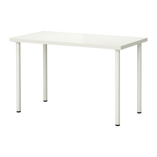 IKEA LINNMON/Aðils - Mesa, de alto brillo blanco, blanco - 120x60 cm