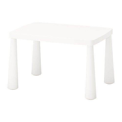 IKEA Mammut - Mesa infantil y 2 sillas para niños en color blanco