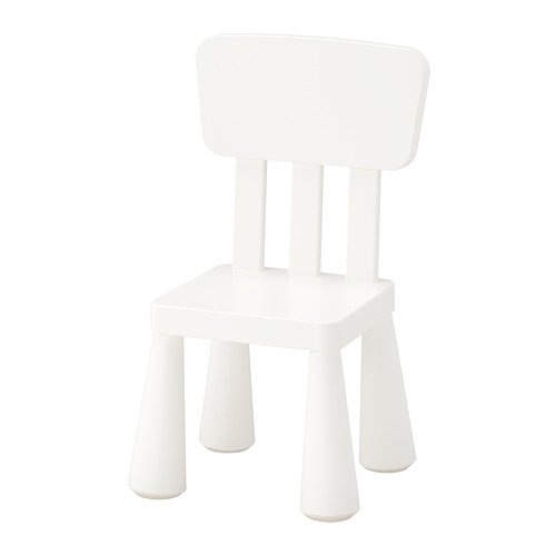 IKEA Mammut - Mesa infantil y 2 sillas para niños en color blanco