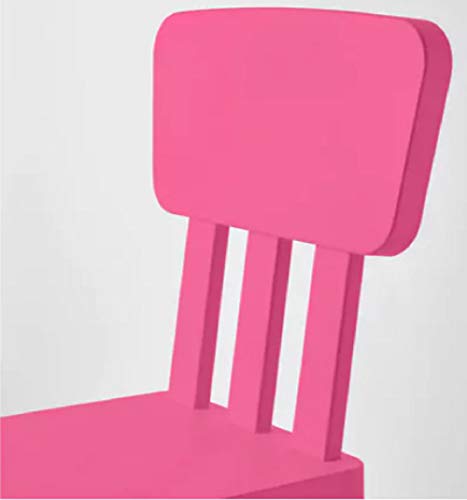 Ikea Mammut - Silla infantil de plástico con respaldo alto para uso en interiores y exteriores rosa rosa