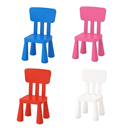 Ikea Mammut - Silla infantil de plástico con respaldo alto para uso en interiores y exteriores rosa rosa