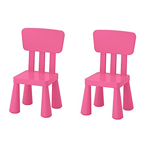 Ikea Mammut - Silla infantil infantil para interiores y exteriores, color rosa, 2 unidades Ikea Mammut - Silla infantil infantil para interiores y exteriores, color rosa, 2 unidades